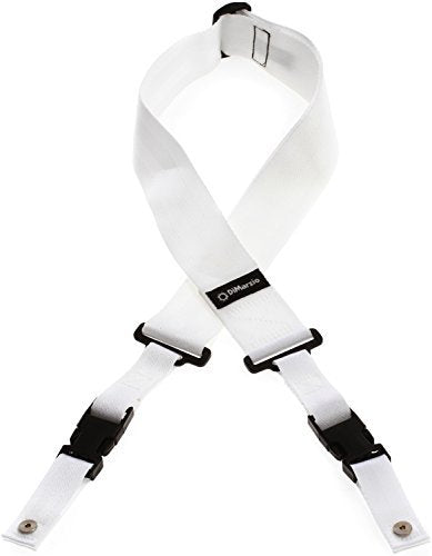 DiMarzio DD2200W 2 Inch Nylon ClipLock Guitar Strap White w/Bonus RIS Picks (x3) 663334000148